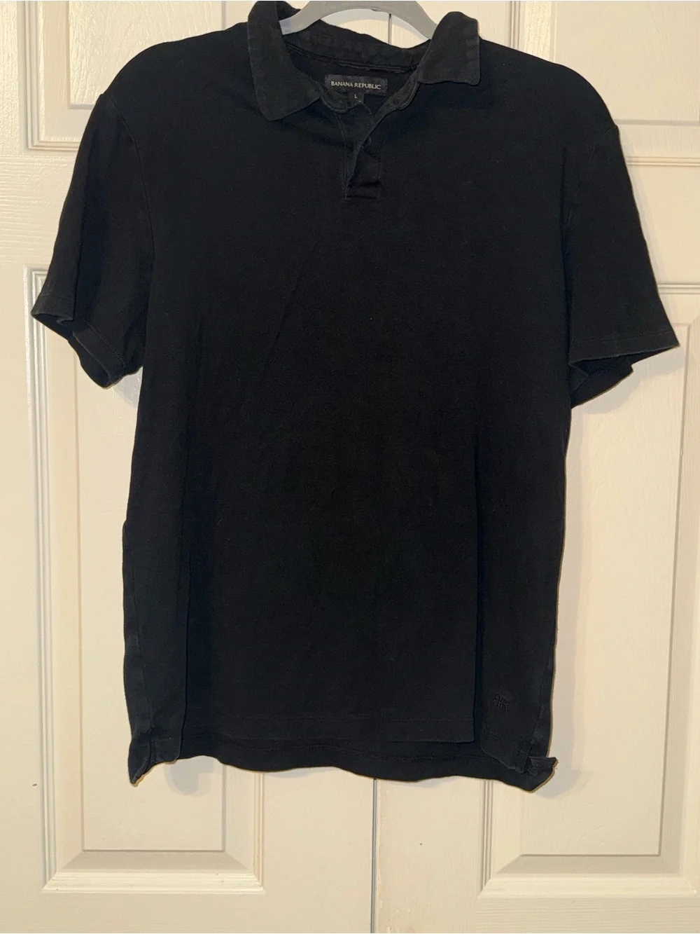 Banana Republic Black Short-Sleeve Polo
